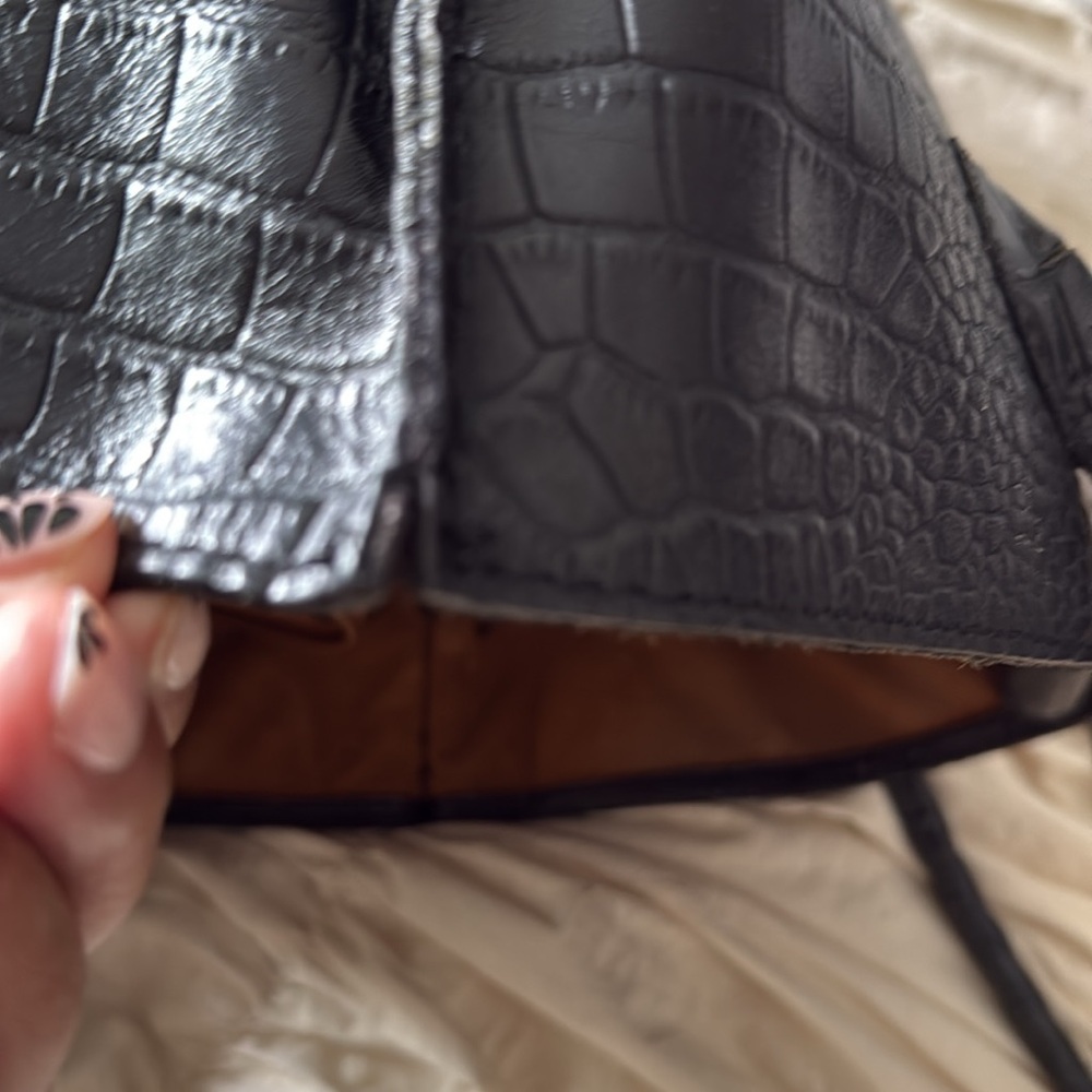 Patricia Nash Black Croc-Embossed Leather Tote - Picture 6 of 14